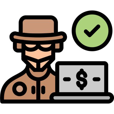 Hacker hacker simgesi ile ana hatları doldurulmuş