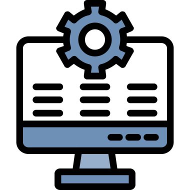 Bilgisayar. Web simgesi basit illüstrasyon