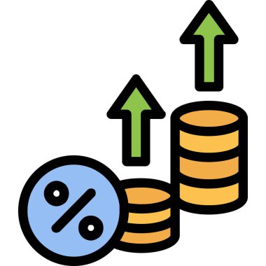 Büyüme grafiği simgesi doldurulmuş ana hatlar biçiminde