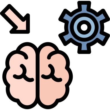 Beyin. Web simgesi basit illüstrasyon