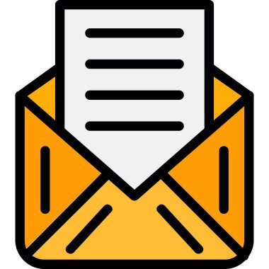 zarf e- posta simgesi renk ana hatları vektörü