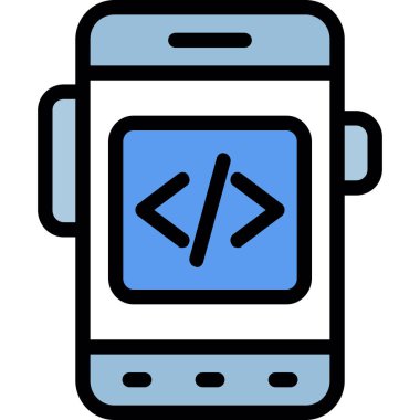 Doldurulmuş ana hatlar biçiminde kodlama kodlama simgesi