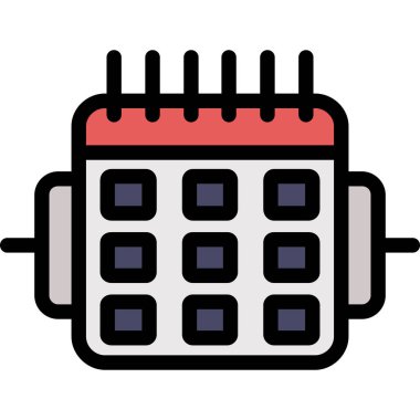 Takvim simgesi vektörü beyaz arkaplanda izole edildi, tarih şeffaf işareti,