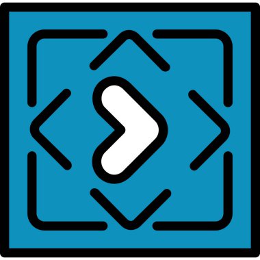 Bir çizgi film mavi ve beyaz ikonunun vektör çizimi