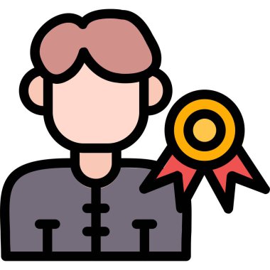 Rozet rozet simgesi doldurulmuş taslak biçimi