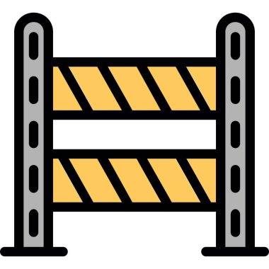 bariyer yapı simgesi renk ana hatları vektörü