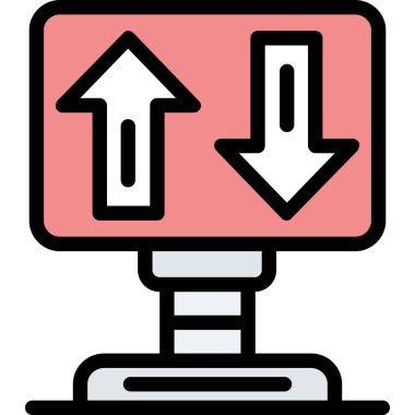 Ok aşağı simge. Aşağıdaki vektör simgesi rengi düz izole