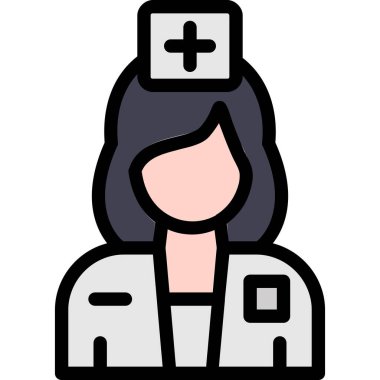 Hemşire hanım. Web simgesi basit illüstrasyon