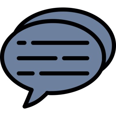 Sohbet mesajı simgesi. hat sohbet mesajı vektör rengi düz izole