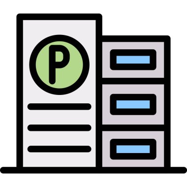 park simgesi renk çizgisi vektörü