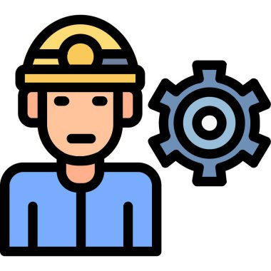 avatar inşaat işçisi simgesi - taslak biçimi