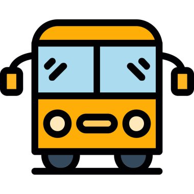 bus okulu taşıma simgesi - taslak biçimi