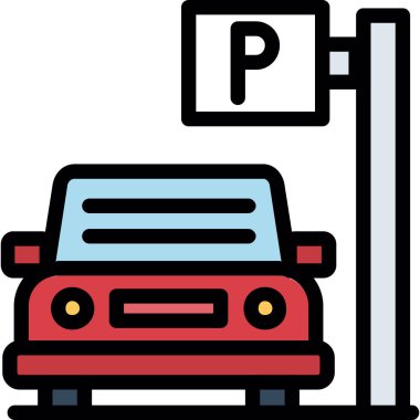 park yeri simgesi ile doldurulmuş - taslak biçimi