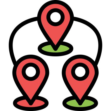 Harita konumu simgesi doldurulmuş - taslak biçimi