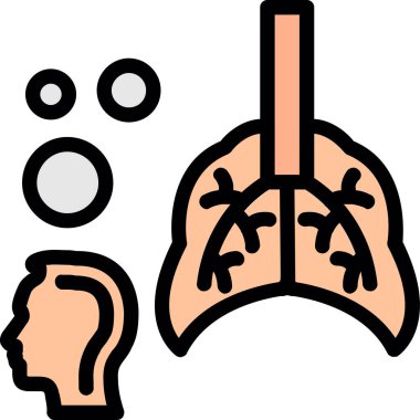 İnsan akciğer simgesi, vektör illüstrasyonu