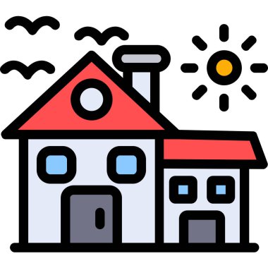 Ev. Web simgesi basit illüstrasyon