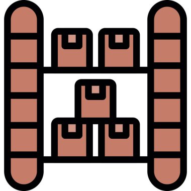 Bir şöminenin karikatür simgesinin vektör çizimi