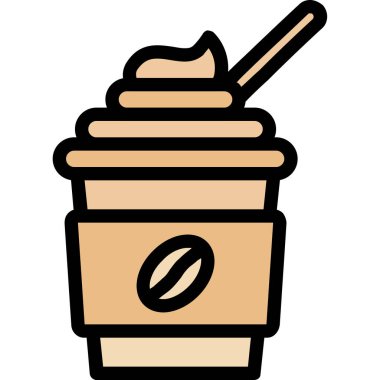 Kahve kreması ikonu. anahat kahve kreması vektör rengi düz izole