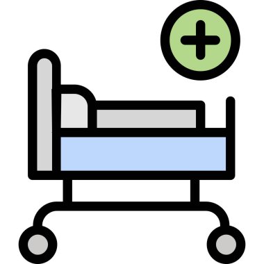 Hastane yatağı. Basit illüstrasyon