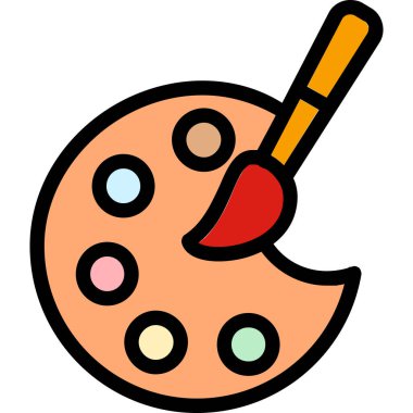 fırça palet boyama simgesi - taslak biçimi