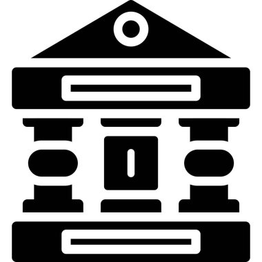 Banka ikonu. düz vektör illüstrasyonu.