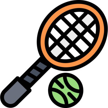 Tenis raketi ikonu vektör illüstrasyonu
