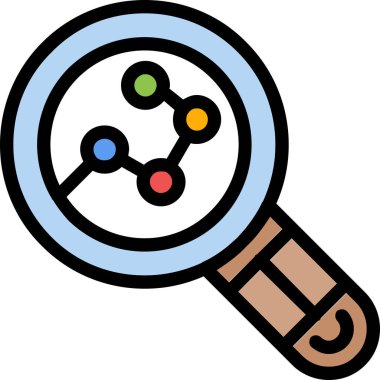 Büyüteç simgesini ara. ana hatlı büyütme cam vektör simgesi düz tasarım