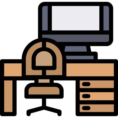 Masa bilgisayarı simgesi - ana hatlar biçimi