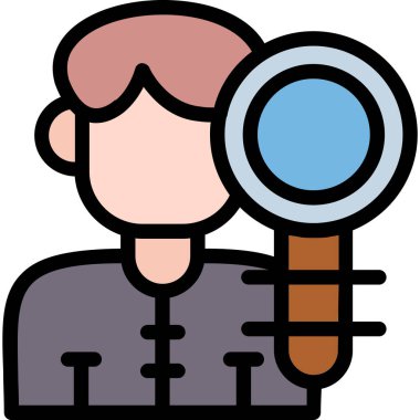 Büyüteç arama simgesi. dış hat büyütme cam vektör simgesi rengi düz izole