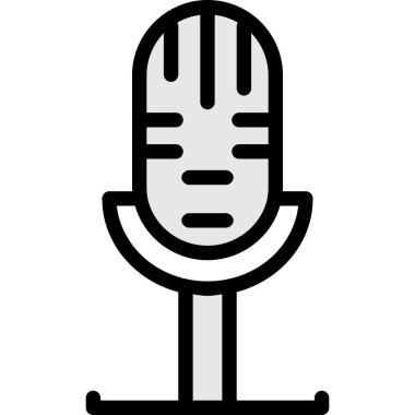 Mikrofon. Web simgesi basit illüstrasyon