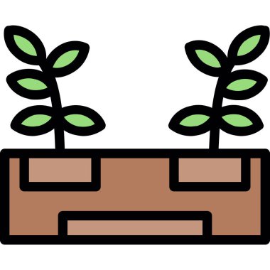 Bitki. Web simgesi basit illüstrasyon