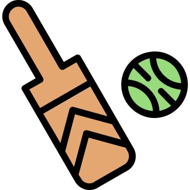 beysbol topu simgesi renk ana hatları vektörü