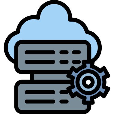 Bulut hesaplama simgesi vektör illüstrasyonu