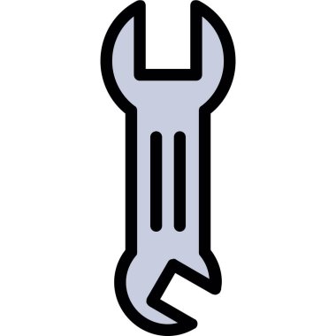 İngiliz anahtarı ve tornavida ikonu. anahat anahtarı ve tornavida vektör simgesi rengi düz izole