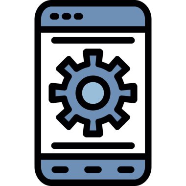 mobil ayar. Web simgesi basit illüstrasyon
