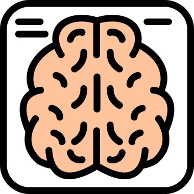 Beyin simgesi, vektör illüstrasyonu