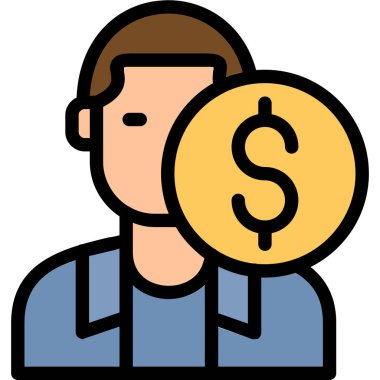 Para için. Web simgesi basit illüstrasyon