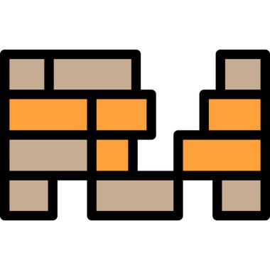 tuğla simgesi, vektör illüstrasyonu