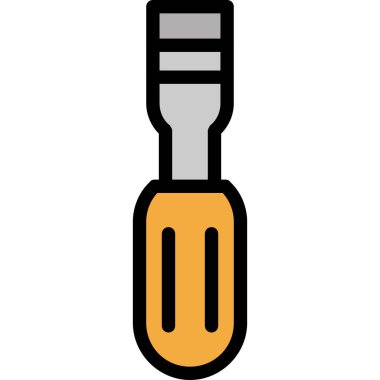 Yapı aracı simgesi renk ana hatları vektörü. İnşaat aleti. araç yaratıcı izole sembol