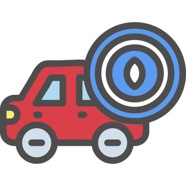 - Araba. Web simgesi basit illüstrasyon