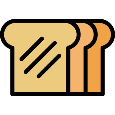 ekmek besin simgesi renk ana hatları vektörü