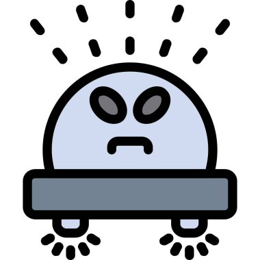 Kızgın robot ikonu. özet uzaylı robot vektör simgesi rengi düz izole