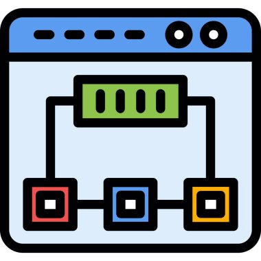 tarayıcı sunucu simgesi, vektör illüstrasyonu