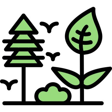 Ağaçlar simgesi, vektör illüstrasyonu