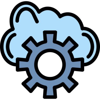 Bulut hesaplama simgesi vektör illüstrasyonu