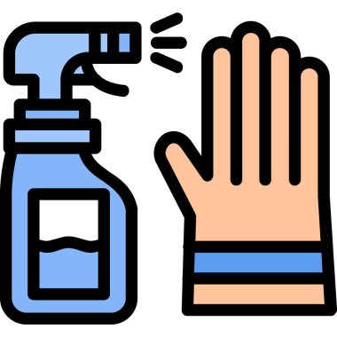 El dezenfektanı ikonu. Web için el dezenfektanı vektör simgesinin ana hatları