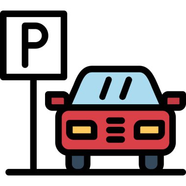 Otopark simgesi biçiminde park yeri simgesi