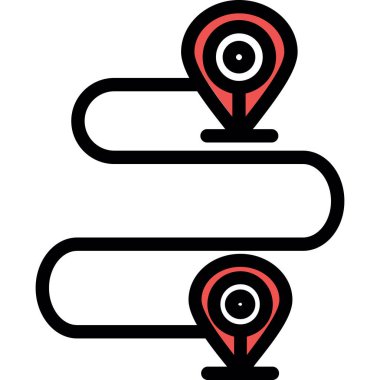 rota konumu simgesi, vektör illüstrasyonu