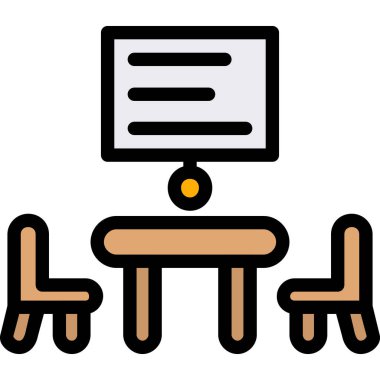 Sandalye. Web simgesi basit illüstrasyon