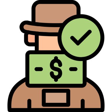 Para kontrol simgesi. özet para denetimi vektör rengi düz izole